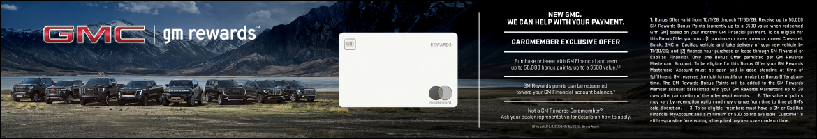 Purchase or lease with GM Financial and earn up to 50,000 bonus points, up to a $500 value.1 and ...