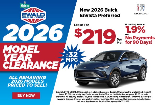 2026 Buick Envista Preferred lease $219 or 1.9% APR 