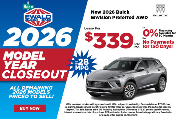 2026 Buick Envision Preferred lease $339 or 0% APR