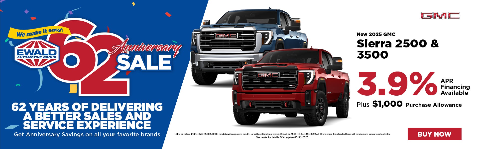 2025 Sierra 2500 & 3500 3.9% APR 