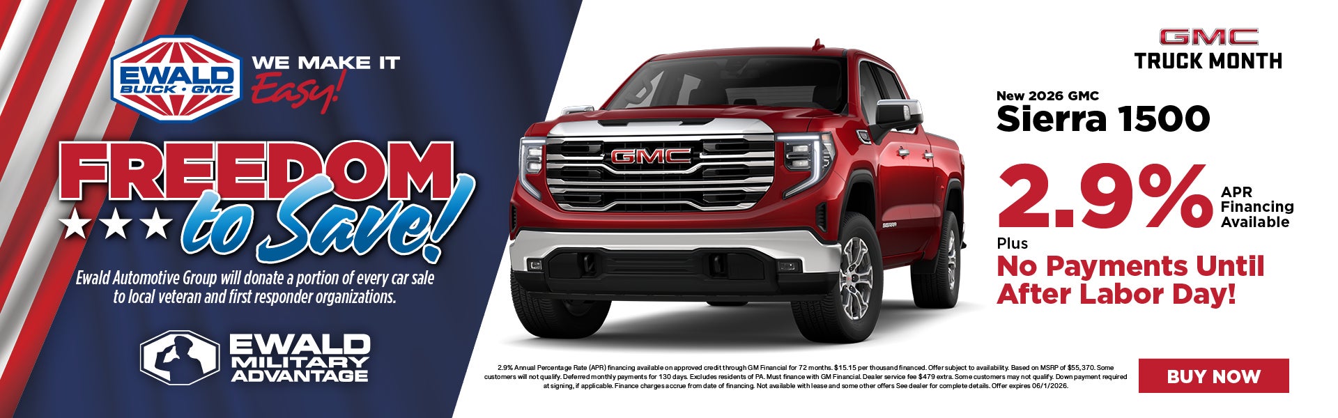 2026 GMC Sierra 1500 2.9% APR