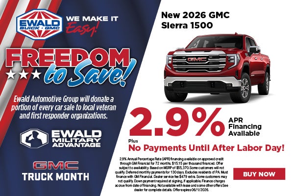 2026 GMC Sierra 1500 2.9% APR