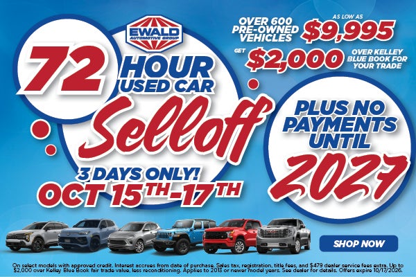 72-Hour Used Car Selloff