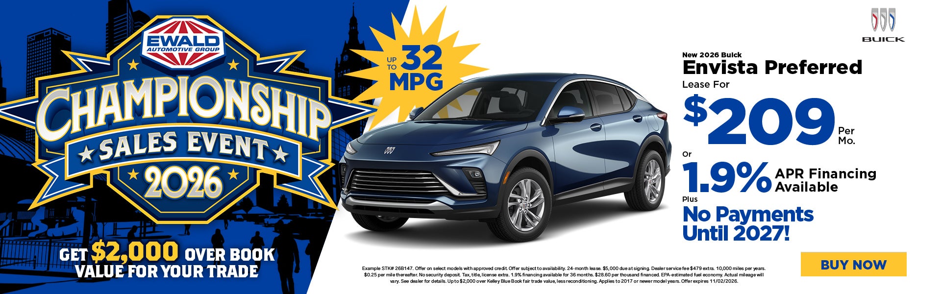 2026 Buick Envista Preferred Lease $209 or 1.9% for 60 month